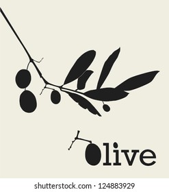 Retro olive design with copy space, vector illustration