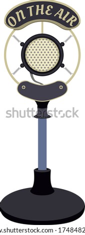 Retro "On Air" Mirchophone, vector icon.