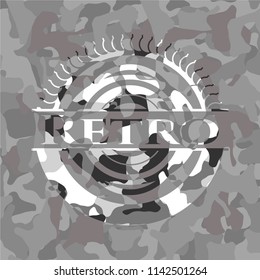 Retro on grey camo pattern