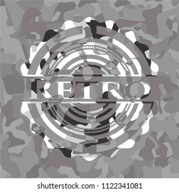 Retro on grey camouflage pattern