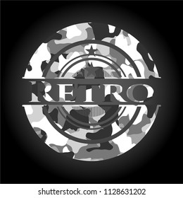 Retro on grey camouflage pattern