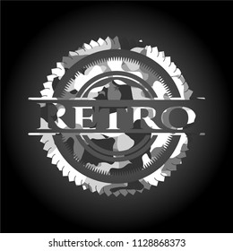 Retro on grey camouflage pattern
