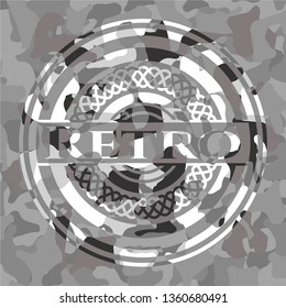 Retro on grey camouflage pattern
