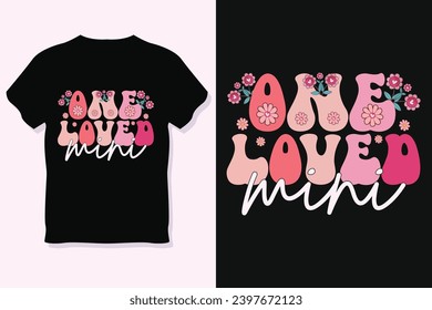 Retro One Love Mini Valentine Sublimation T-Shirt Design