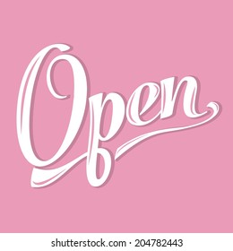retro open sign, illustration in vector format