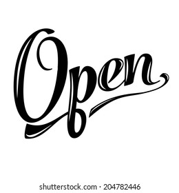 retro open sign, illustration in vector format