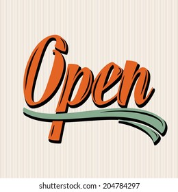 retro open sign, illustration in vector format