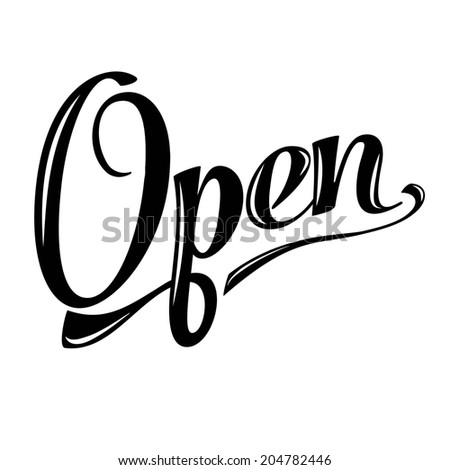 retro open sign, illustration in vector format