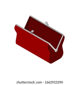 Retro open Wallet isolated. Old purse. vector illustration