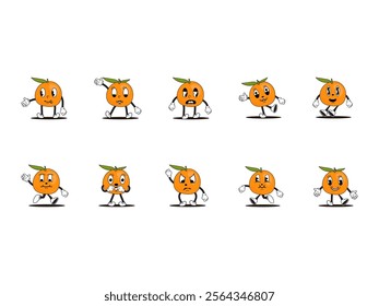Retro Orange Character Element Set