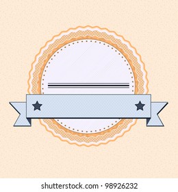 Retro orange label with  vintage  design vector