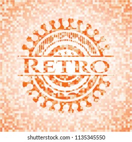 Retro orange mosaic emblem