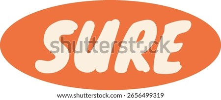Retro Orange Oval with 