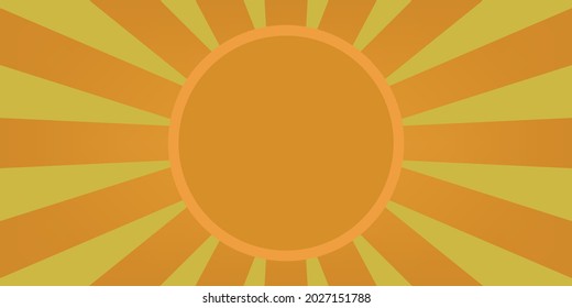 Retro orange sunburst background with radial rays emanating from a central circle, evoking a vintage, energetic, and bold visual style