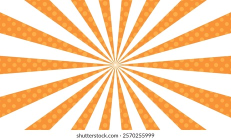 retro orange sunburst comic background vector design