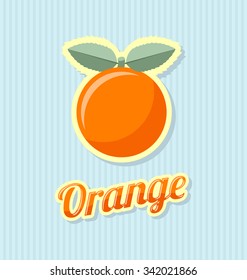Retro orange with title on striped background