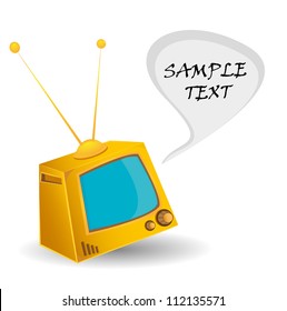retro orange tv. vector illustration.