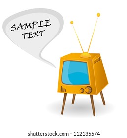 retro orange tv. vector illustration.