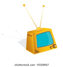 retro orange tv. vector illustration.