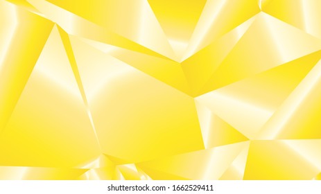 Retro origami card with yellow polygonal background. Modern illustration for web backdrop design. Christmas light pattern. Decoration wallpaper. Decorative color art. Holiday glowing backdrop.
