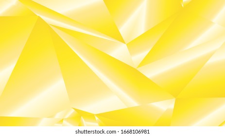 Retro origami card with yellow polygonal background. Modern illustration for web backdrop design. Christmas light pattern. Decoration wallpaper. Decorative color art. Holiday glowing backdrop.