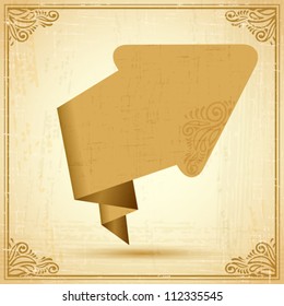 Retro origami speech bubble vector background.
