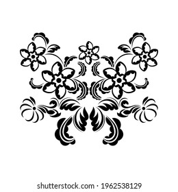 Retro ornament antique style acanthus. Good for tattoos, prints, and postcards. Vector illustration
