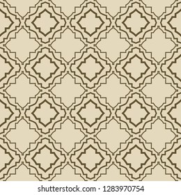 Retro ornament. modern square geometric pattern. Seamless vector illustration. for interior design, printing, wallpaper, fill pattern. beige color.