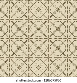 Retro ornament. modern square geometric pattern. Seamless vector illustration. for interior design, printing, wallpaper, fill pattern. beige color.
