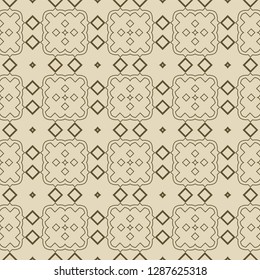 Retro ornament. modern square geometric pattern. Seamless vector illustration. for interior design, printing, wallpaper, fill pattern. beige color.