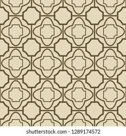 Retro ornament. modern square geometric pattern. Seamless vector illustration. for interior design, printing, wallpaper, fill pattern. beige color.