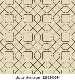 Retro ornament. modern square geometric pattern. Seamless vector illustration. for interior design, printing, wallpaper, fill pattern. beige color.