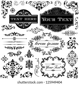 Retro Ornament Set - Collection of Victorian style frames, scrolls and typography ornaments.