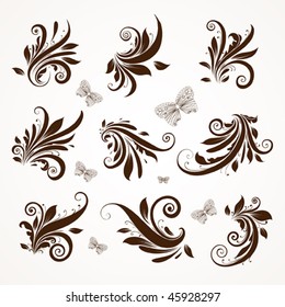 Retro ornament vector set