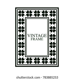 Retro ornamental frame. Flourished ornate border. Luxury elegant ornament. Vintage element. Template for design. Vector illustration