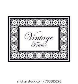 Retro ornamental frame. Flourished ornate border. Luxury elegant ornament. Vintage element. Template for design. Vector illustration