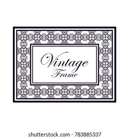 Retro ornamental frame. Flourished ornate border. Luxury elegant ornament. Vintage element. Template for design. Vector illustration