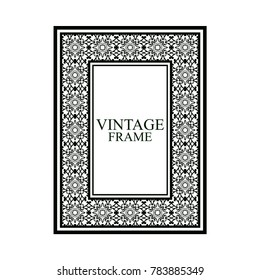 Retro ornamental frame. Flourished ornate border. Luxury elegant ornament. Vintage element. Template for design. Vector illustration