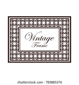 Retro ornamental frame. Flourished ornate border. Luxury elegant ornament. Vintage element. Template for design. Vector illustration