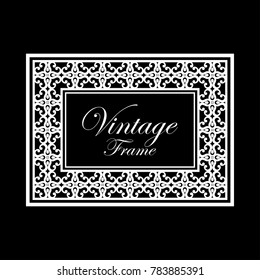 Retro ornamental frame. Flourished ornate border. Luxury elegant ornament. Vintage element. Template for design. Vector illustration