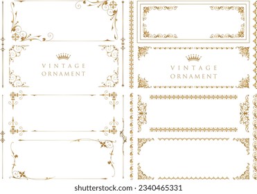 Retro ornamental frame, vintage rectangle ornaments and ornate border. Decorative wedding frames, antique museum picture borders or deco devider. Isolated icons vector set.