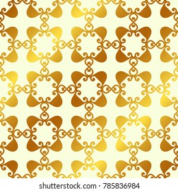 Retro ornamental golden seamless pattern. Flourished ornate background. Luxury elegant ornament. Vintage element. Template for design. Vector illustration