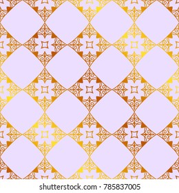 Retro ornamental golden seamless pattern. Flourished ornate background. Luxury elegant ornament. Vintage element. Template for design. Vector illustration