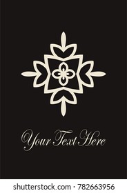 Retro ornamental logo. Flourished ornate emblem. Luxury elegant ornament. Vintage element. Template for design. Vector illustration