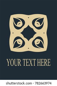 Retro ornamental logo. Flourished ornate emblem. Luxury elegant ornament. Vintage element. Template for design. Vector illustration