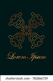 Retro ornamental logo. Flourished ornate emblem. Luxury elegant ornament. Vintage element. Template for design. Vector illustration
