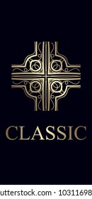 Retro ornamental logo. Template for design. Vector illustration