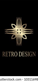 Retro ornamental logo. Template for design. Vector illustration