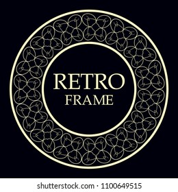 Retro ornamental round frame, Circular ornament design element