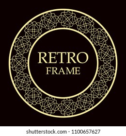 Retro ornamental round frame, Circular ornament design element